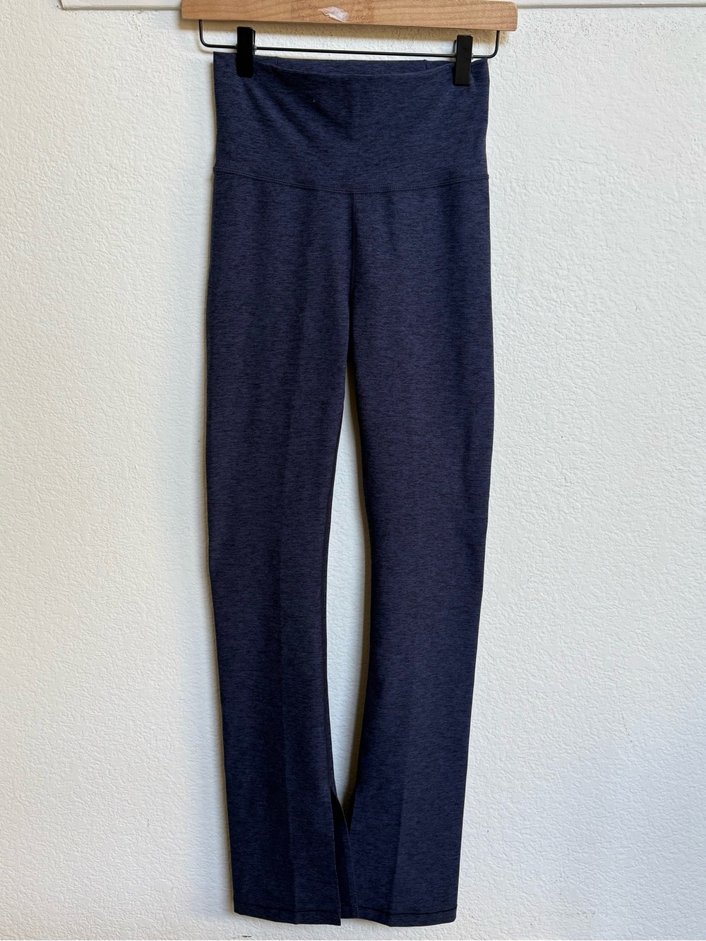 CALIA Heathered Navy Blue Split Hem Flare Leggings Pants Size Small